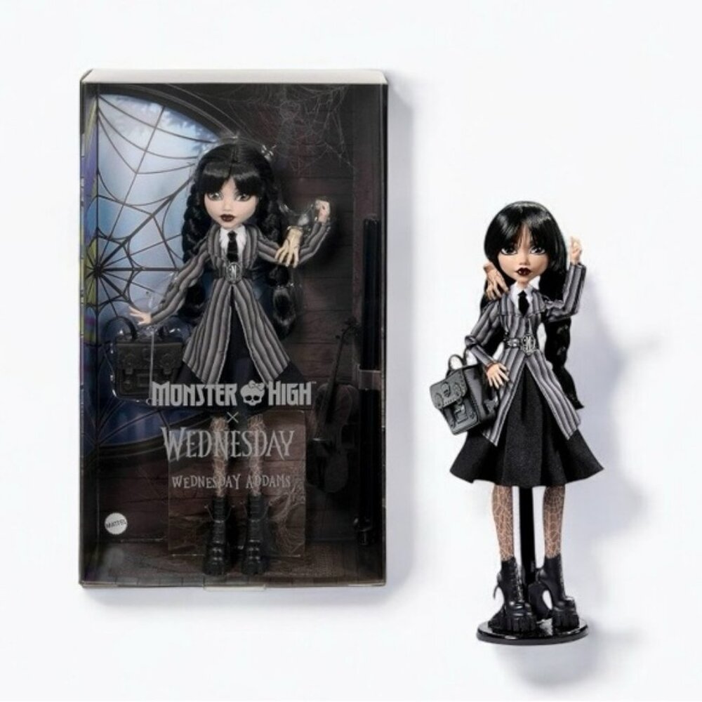 Mattel Toy Monster High Wednesday Addams Doll New in box HXJ04-9564 Black Netfli